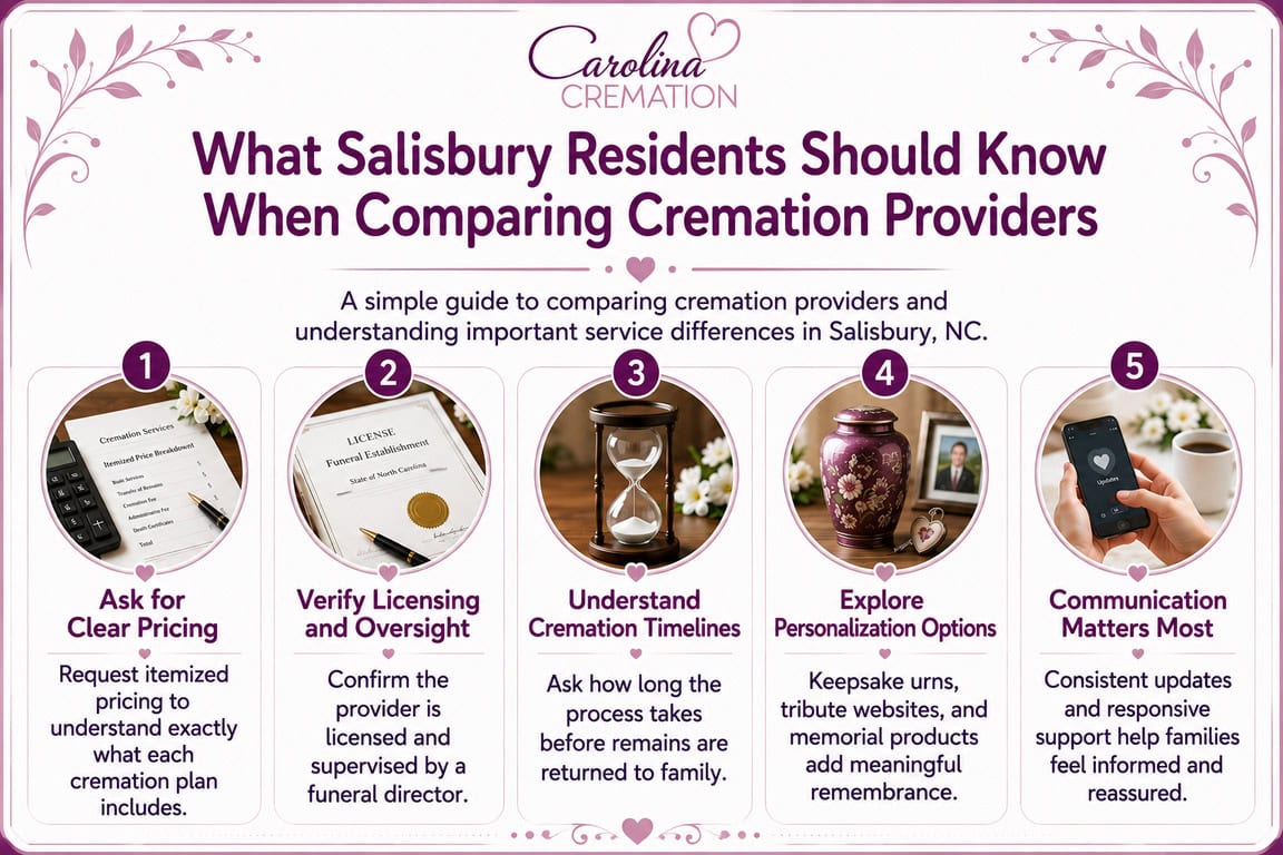 What Salisbury Residents Face When Comparing Cremation Providers